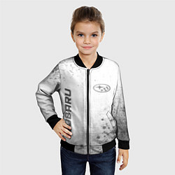 Бомбер детский Subaru - white gradient вертикально, цвет: 3D-черный — фото 2