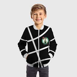 Бомбер детский Boston Celtics black, цвет: 3D-белый — фото 2