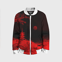 Детский бомбер Башня в красной сепии