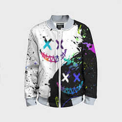 Бомбер детский Неоновые брызги - жуткие улыбки, цвет: 3D-серый