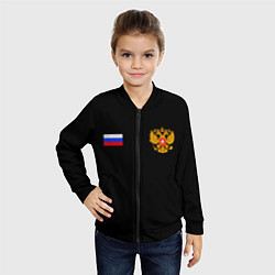 Бомбер детский Russia sports team, цвет: 3D-черный — фото 2