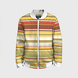 Бомбер детский Горизонтальные полосы, цвет: 3D-белый