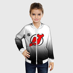 Бомбер детский Нью Джерси Девилз - из белого в черный, цвет: 3D-белый — фото 2