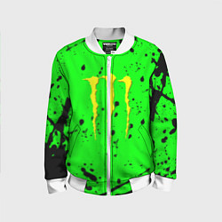 Бомбер детский Monster energy кислотные брызги, цвет: 3D-белый