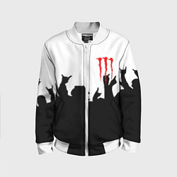 Бомбер детский Monster energy rock black, цвет: 3D-белый