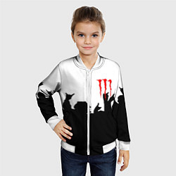 Бомбер детский Monster energy rock black, цвет: 3D-белый — фото 2