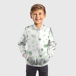 Бомбер детский Текстура белой гавайской рубашки, цвет: 3D-белый — фото 2