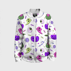 Детский бомбер Halloween purple pumpkin pattern