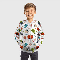Бомбер детский Halloween pumpkin show, цвет: 3D-белый — фото 2