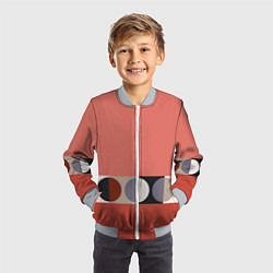 Бомбер детский Луна Малевича розовый томат, цвет: 3D-серый — фото 2