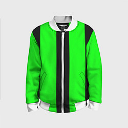 Детский бомбер Color green black line