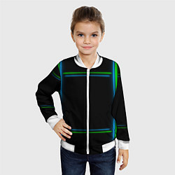 Бомбер детский Neon green light blue, цвет: 3D-белый — фото 2
