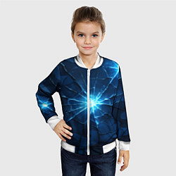 Бомбер детский Синий камуфляж со вспышками, цвет: 3D-белый — фото 2