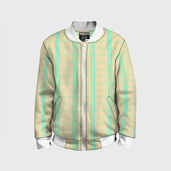 Бомбер детский Color beige cage blue stripes, цвет: 3D-белый