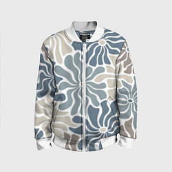 Детский бомбер Цветы blue and beige pattern