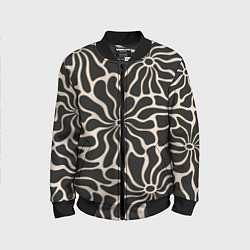 Бомбер детский Цветы black pattern, цвет: 3D-черный
