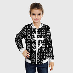 Бомбер детский Doom geometry pattern, цвет: 3D-белый — фото 2