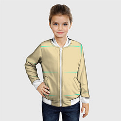 Бомбер детский Color beige green stripes, цвет: 3D-белый — фото 2