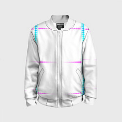 Детский бомбер Color white blue pink stripes
