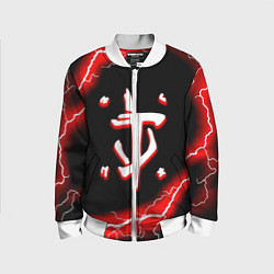Бомбер детский Doom красный шторм, цвет: 3D-белый