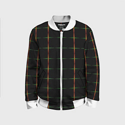 Бомбер детский Color black orange green crosses, цвет: 3D-белый