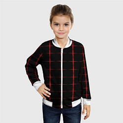 Бомбер детский Color black red crosses, цвет: 3D-белый — фото 2