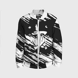 Бомбер детский Doom краски полосы, цвет: 3D-белый