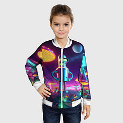 Бомбер детский Ночёвка Бендера на планете светящихся гигантских г, цвет: 3D-белый — фото 2