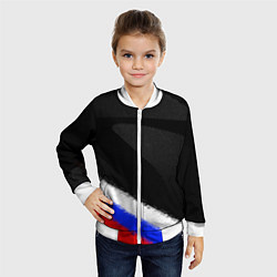Бомбер детский Спортивный триколор России, цвет: 3D-белый — фото 2