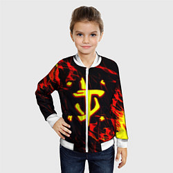 Бомбер детский Doom огненные искры, цвет: 3D-белый — фото 2