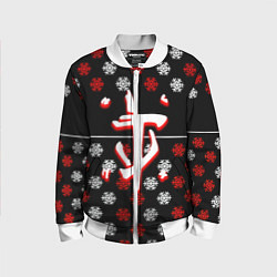 Бомбер детский Doom winter pattern steel, цвет: 3D-белый