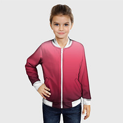 Бомбер детский Градиент гранатовый, цвет: 3D-белый — фото 2