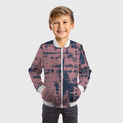 Бомбер детский Текстура с потертостями сине-розовая, цвет: 3D-белый — фото 2