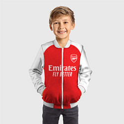 Бомбер детский Арсенал Лондон домашняя форма 2025 2026, цвет: 3D-белый — фото 2
