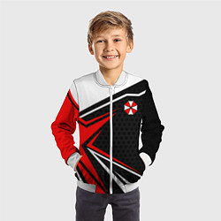 Бомбер детский Umbrella - red uniform, цвет: 3D-белый — фото 2