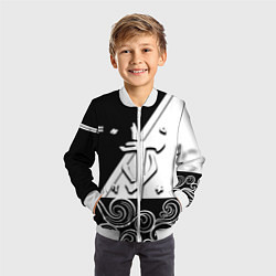 Бомбер детский Doom стильная геометрия, цвет: 3D-белый — фото 2