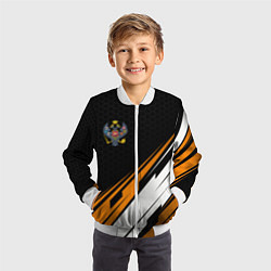 Бомбер детский Российская империя - оранжевый спорт, цвет: 3D-белый — фото 2