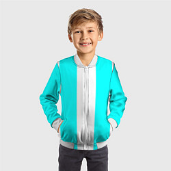 Бомбер детский Color blue and white, цвет: 3D-белый — фото 2