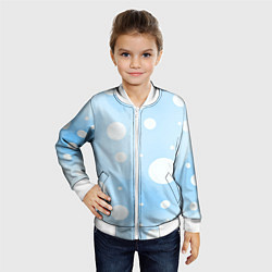 Бомбер детский Белые круги на голубом фоне, AI, цвет: 3D-белый — фото 2