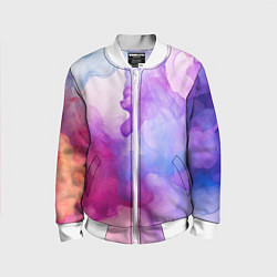 Бомбер детский Цветная дымка, цвет: 3D-белый