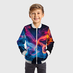 Бомбер детский Цветной огонь, цвет: 3D-белый — фото 2