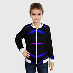 Бомбер детский Color black neon stripes, цвет: 3D-белый — фото 2