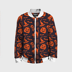 Детский бомбер Паттерн с символами праздника Хэллоуин