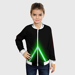 Бомбер детский Color neon green, цвет: 3D-белый — фото 2