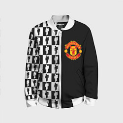 Бомбер детский Манчестер Юнайтед текстура люди, цвет: 3D-белый