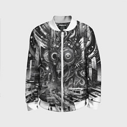 Детский бомбер Cyber urban skull - ai art fantasy
