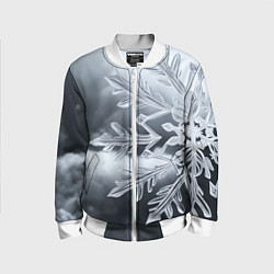 Детский бомбер Снежинка на черно белое