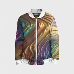 Бомбер детский Сморщенные складочки жидкости, цвет: 3D-белый
