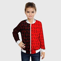 Бомбер детский Знаки рун, цвет: 3D-белый — фото 2