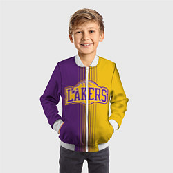 Бомбер детский NBA Lakers LA, цвет: 3D-белый — фото 2